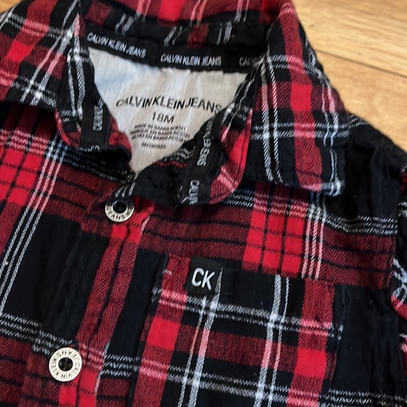 18 Month Boys Outfit ~Calvin Klein Flannel Kenneth Cole Reaction Jeans - Picture 4 of 5